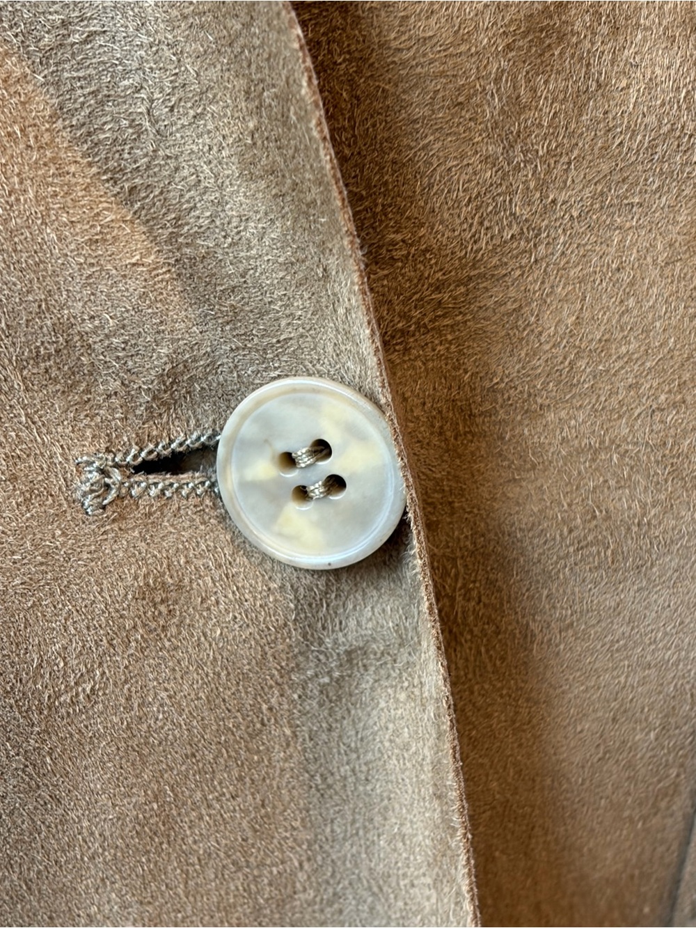 Nigel Preston Suede Button-Front Shirt/Jacket, tan, unlined, S, EUC - Picture 6 of 15